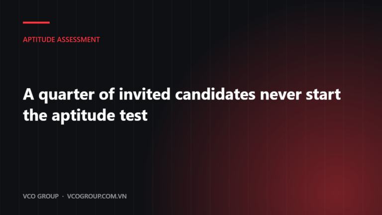A quarter of invited candidates never start the aptitude test