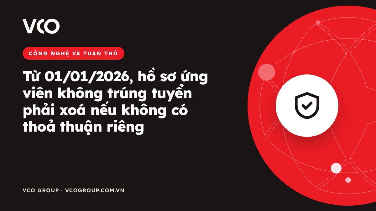 Từ 01/01/2026, hồ sơ ứng viên không trúng tuyển phải xoá nếu không có thoả thuận riêng